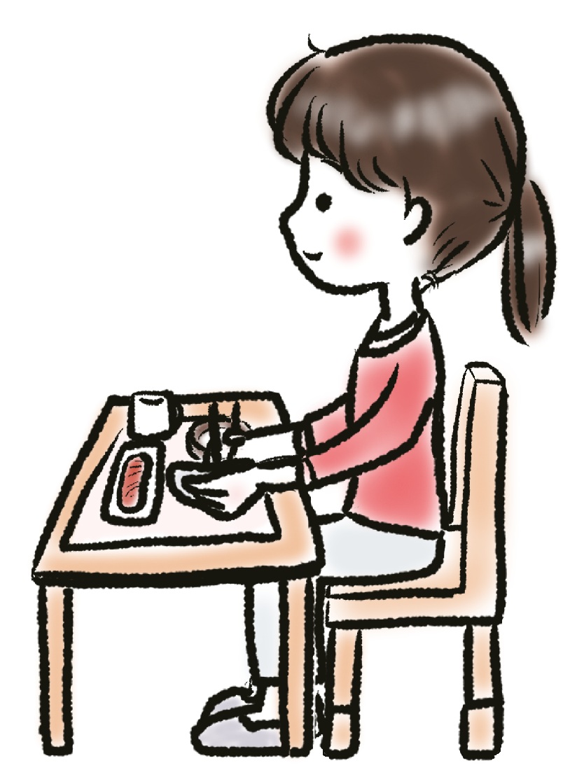 姿勢よく食べましょう